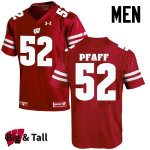 Men's Wisconsin Badgers NCAA #52 David Pfaff Red Authentic Under Armour Big & Tall Stitched College Football Jersey MQ31B54LM